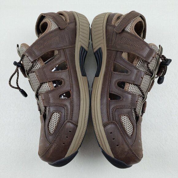 Orthofeet 593 Alpine Leather Sandal Mens 13 EE Wide Brown Orthotic Adjustable - Picture 6 of 12